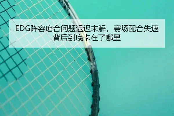 EDG阵容磨合问题迟迟未解，赛场配合失速背后到底卡在了哪里 - FIFA Worldcup